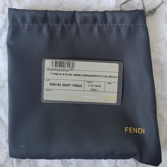 AUTHENTIC FENDI Black Leather & Patent Leather Buckle Small Wallet - Picture 14 of 14